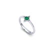 Prsten se smaragdem a brilianty hvězdička PK21005