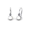 Náušnice s bílou perlou NP21001 (Materiál Bílé zlato 14kt)