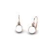 Náušnice s bílou perlou a brilianty NP21006 (Materiál Bílé zlato 14kt)