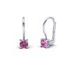 Náušnice s růžovým safírem NK210017 (Materiál Bílé zlato 14kt)