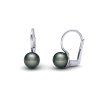 Náušnice s přírodní černou perlou NP21007