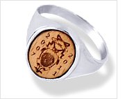 Studentské pečetní prsteny vyrobené ku příležitosti slavnostního vyřazení VOŠ a SZŠ Benešov