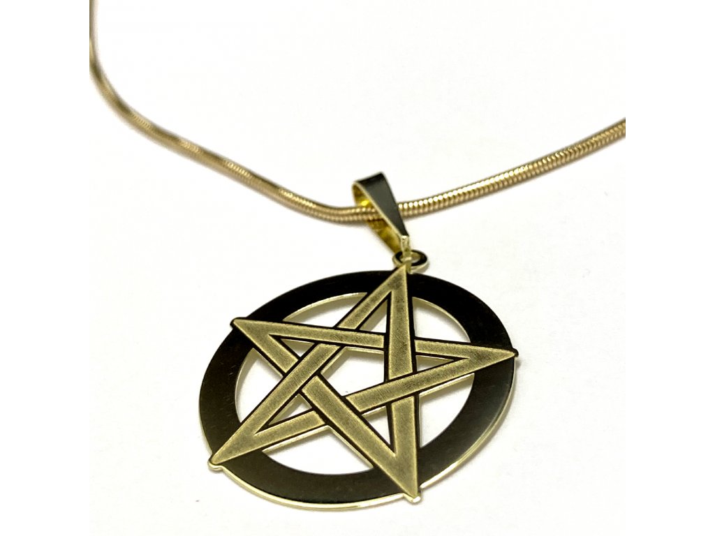 Zlatý přívěsek pentagram PA0502