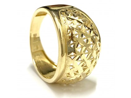 Zlatý prsten s lesklými průřezy 59 POJ007
