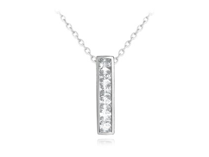 Stříbrný náhrdelník s tyčkou zdobenou zirkony 25SN45