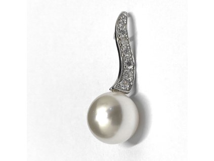 Stříbrný přívěsek s bílou perlou 201.00010