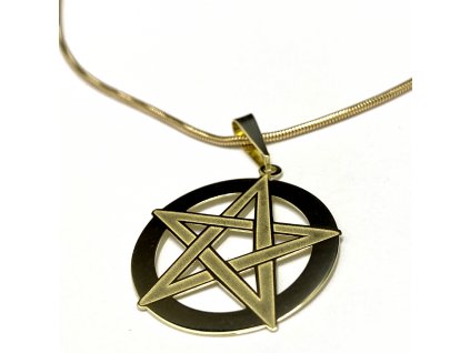 Zlatý přívěsek pentagram PA0502