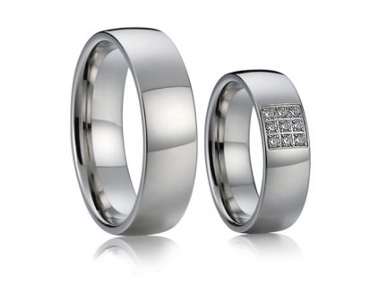 Ocelové snubní prsteny Petr a Lucie 016
