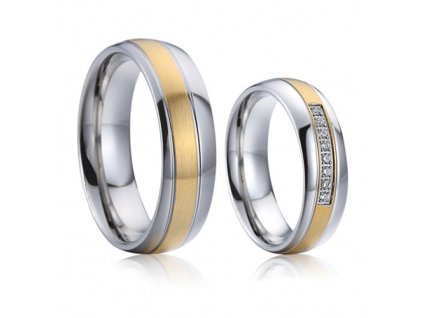 Ocelové snubní prsteny Brad a Angelina 020