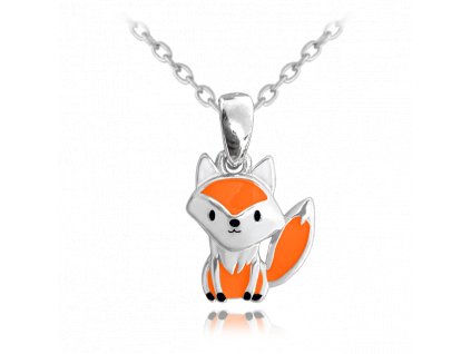 Stříbrný náhrdelník liška