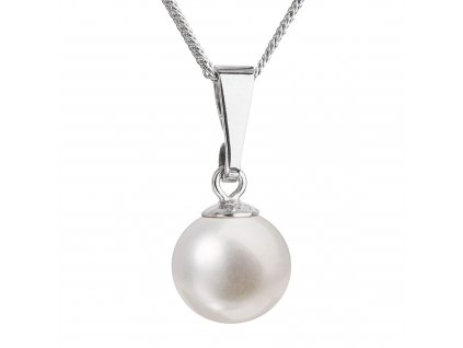 Stříbrný náhrdelník s bílou perlou