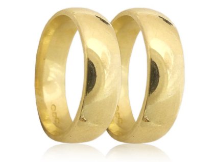 Snubní prsteny ze žlutého zlata - hladký široký B190
