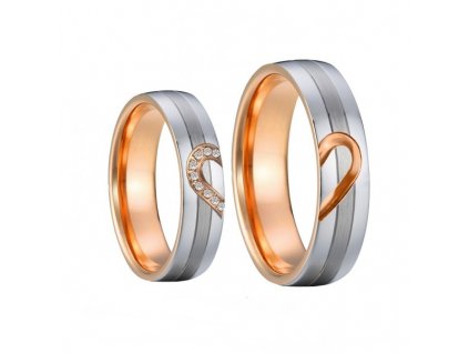 Ocelové snubní prsteny Darcy a Elizabeth