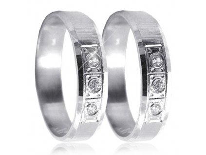 Stříbrné snubní prsteny 04.K26