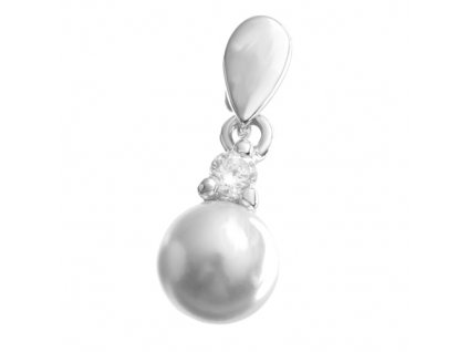 Stříbrný přívěsek s bílou perlou 201.00003
