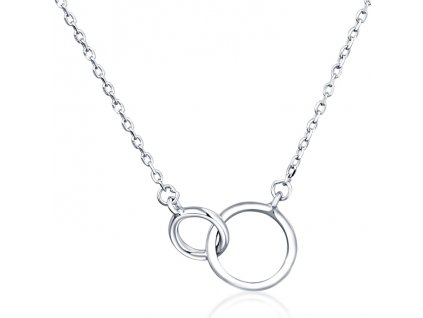 Stříbrný náhrdelník dvě propojená kolečka