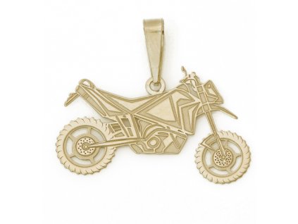 Zlatý přívěsek motorka cross 000.00016