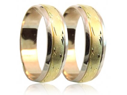 Snubní prsteny v kombinaci zlata B54