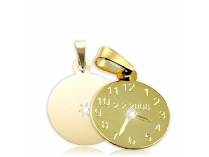 Zlaté křtící hodiny s diamantem - malé ZZ15.P10DI