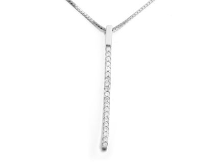 Stříbrný náhrdelník tyčka se zirkony010.00023