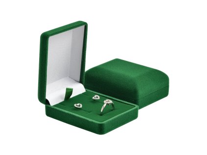 Sametová krabička souprava malá zelená