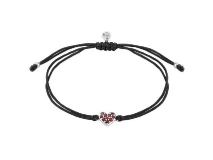 Náramek Shamballa s českým granátem srdce 160566