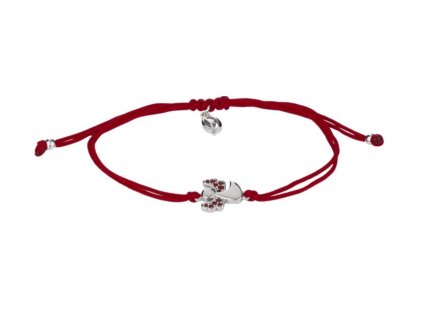 Stříbrný náramek anděl Shamballa s českými granáty 160586