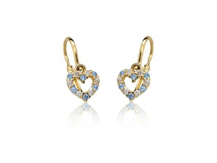 Detske nausnice zlute ve tvaru srdicek