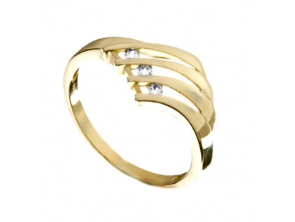 Zlatý prsten se třemi zirkony 010.00125