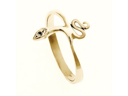Zlatý prsten had s kamínkem 010.00337