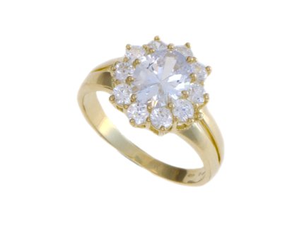 Zlatý luxusní prsten se zirkony 010.00338