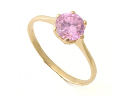 Zlatý prsten s růžovým kamenem 030.00004