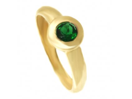 Zlatý prsten s tmavě zeleným kamenem 110.00055