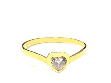 Zlatý prsten srdíčko žluté zlato 388