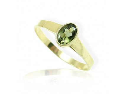 Zlatý prsten s vltavínem 860.00037