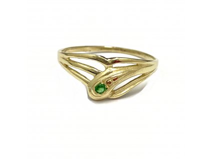 Zlatý prsten se zeleným kamenem 100.ZZ10