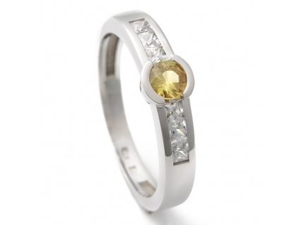 Zlatý prsten s pravým žlutým safírem 911.00002