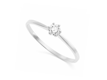 Prsten z bilého zlata se zirkonem