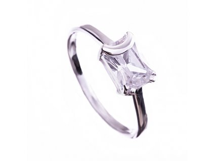 Stříbrný prsten obdelníkový zirkon 010.00286