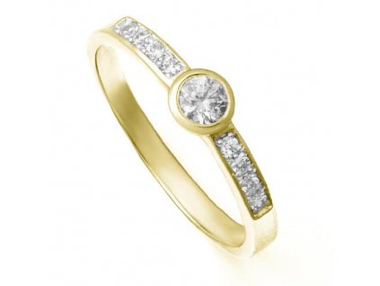 Zlatý zásnubní prsten se zirkony ZZ10.224020201