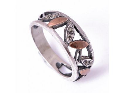 Prsten z portugalského stříbra s markazity AS-ISAN510