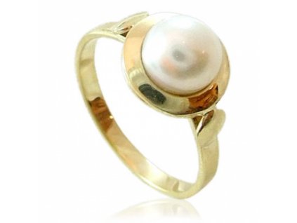 Zlatý prsten s perlou žluté zlato 740.00002