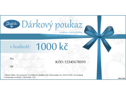 Dárkový poukaz v ceně 1000Kč DP01000