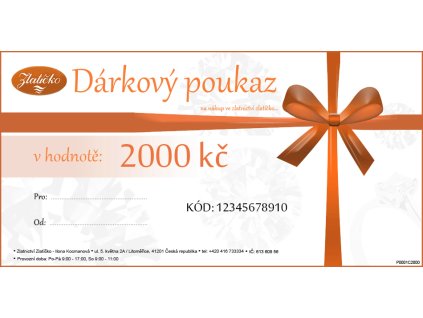 Dárkový poukaz v ceně 2000Kč DP002000