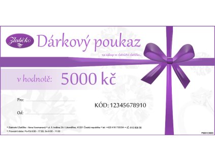 Dárkový poukaz v ceně 5000Kč DP005000