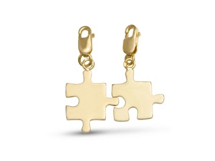 Partnerske ze zlata privesky Puzzle