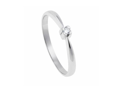 Prstynek z bileho zlata s diamantem