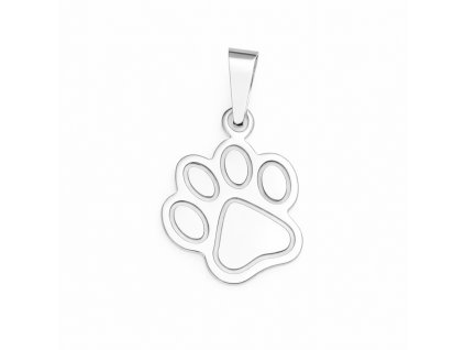 Privesek tlapka z bileho zlata