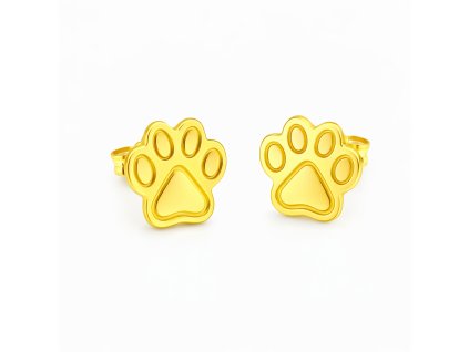 Nausnice tlapky ve zlutem zlate