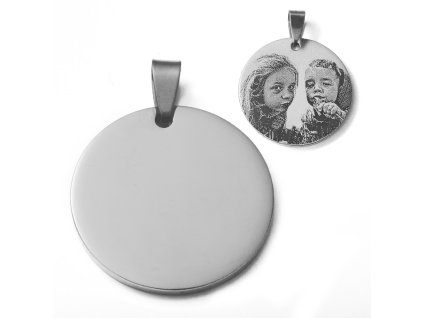 Ocelovy privesek kolecko s fotografií